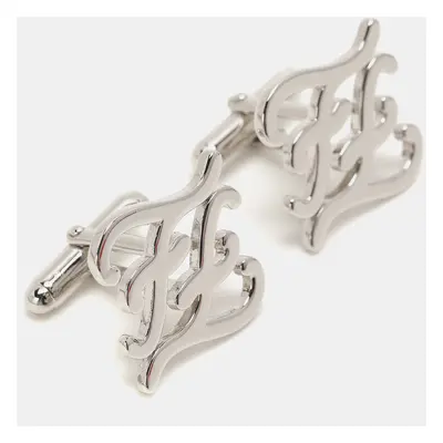 Fendi Karligraphy FF Silver Tone Cufflinks