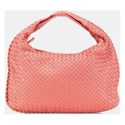 Bottega Veneta Pink Small Nappa Intrecciato Veneta Hobo Bag