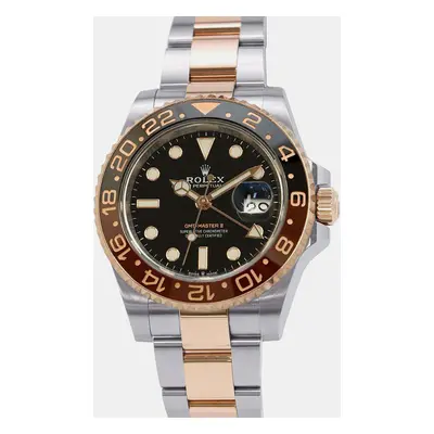 Rolex Black 18k Rose Gold Stainless Steel GMT-Master II Automatic Men's Wristwatch mm