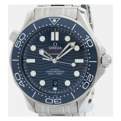 Omega Blue Stainless Steel Seamaster 210.30.42.20.03.001 Automatic Men's Wristwatch mm