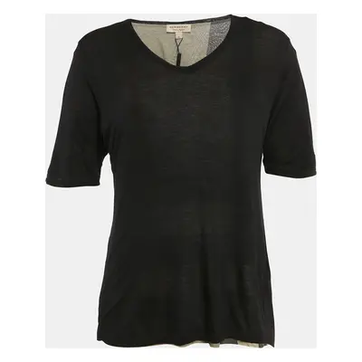 Burberry Black Modal Jersey Layered T-Shirt