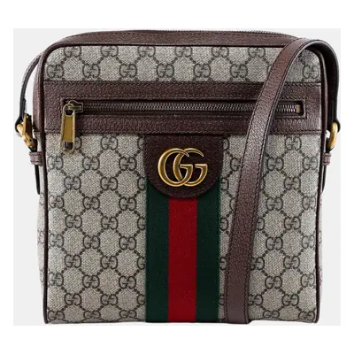 Gucci Brown GG Supreme Canvas Ophidia Shoulder Bag