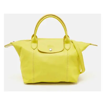 Longchamp Yellow Leather Le Pliage Tote