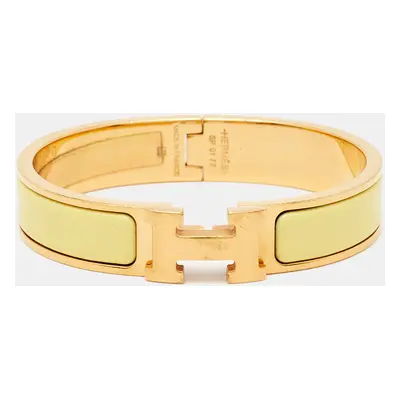 Hermès Clic H Yellow Enamel Gold Plated Bracelet