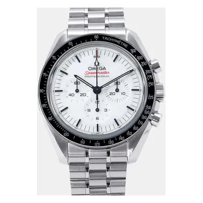 Omega White Stainless Steel Speedmaster Professional Moonwatch 310.30.42.50.04.001 Manual Windin