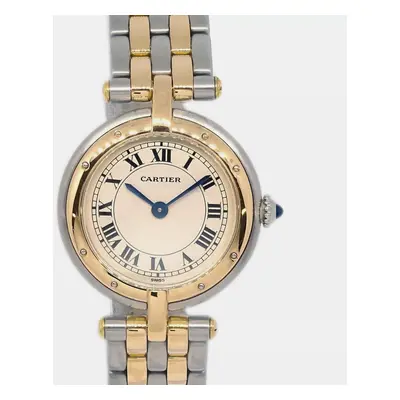 Cartier Beige 18k Yellow Gold Stainless Steel Panthere Vendome Quartz Women's Wristwatch mm