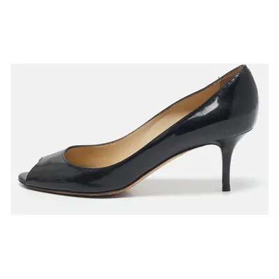 Jimmy Choo Black Patent Leather Isabel Peep Toe Pumps Size