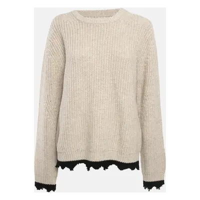 Zadig & Voltaire Beige Wool Knit Raw Hem Liam Sweater