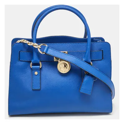 Michael Kors Blue Leather East/West Hamilton Tote