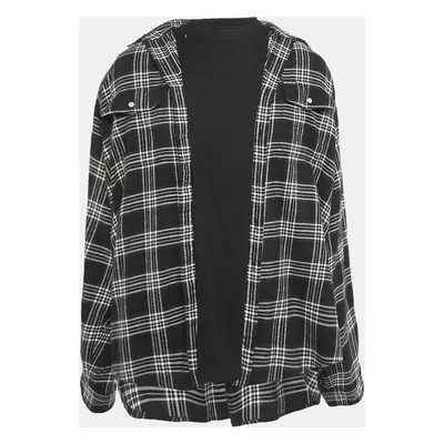 Balenciaga Black Checks Cotton Oversized Ttrompe L'œil Shirt