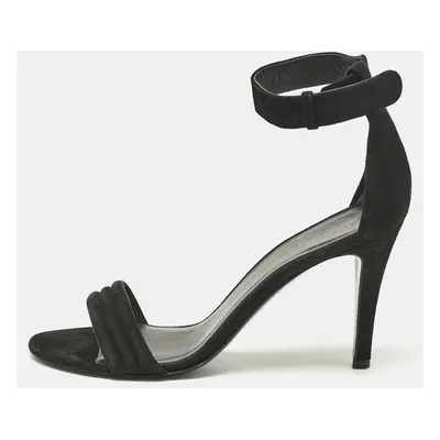 Celine Black Suede Ankle Strap Sandals Size 37.5