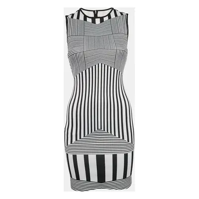 Clover Canyon Black/White Stripe Print Jersey Bodycon Dress