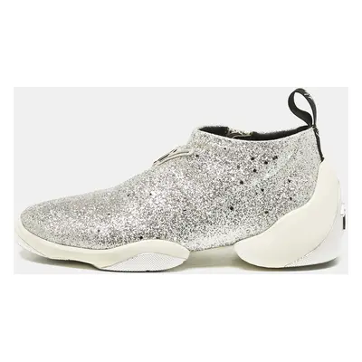 Giuseppe Zanotti Silver Glitter Jump Sneakers Size