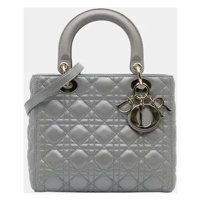 Dior Grey Medium Lambskin Cannage Lady Dior