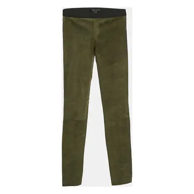 Theory Green Suede Skinny Pants