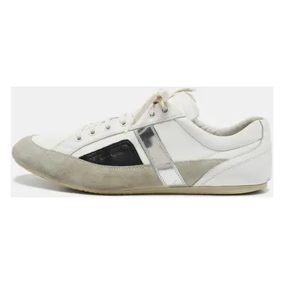 Dior White/Grey Suede and Leather B18 Lace Up Sneakers Size