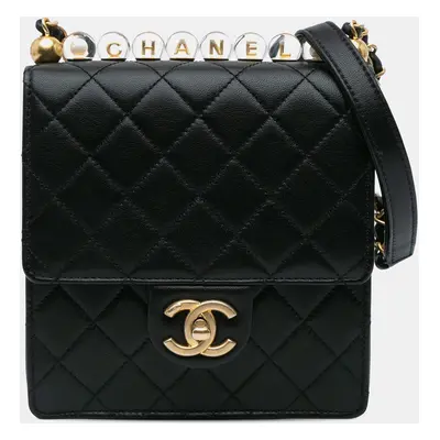 Chanel Black Small Lambskin Chic Pearls Flap