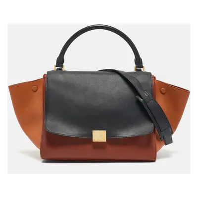 Celine Tricolor Leather Trapeze Top Handle Bag