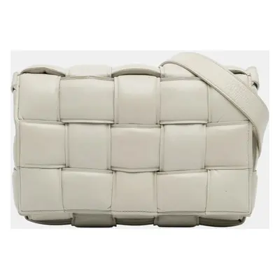 Bottega Veneta White Nappa Intrecciato Padded Cassette Crossbody