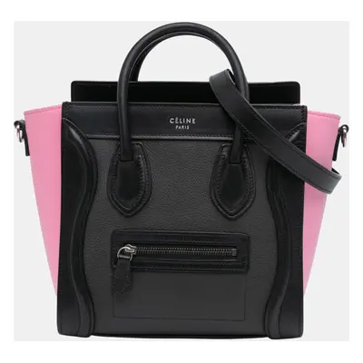 Celine Multicolor Nano Tricolor Leather Luggage Tote