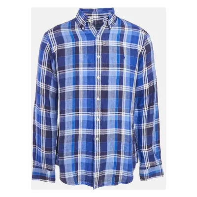 Ralph Lauren Blue Tartan Check Cotton Long Sleeve Shirt