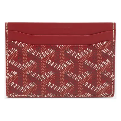 Goyard Red Goyardine Coated Canvas and Leather Saint Sulpice Card Holder