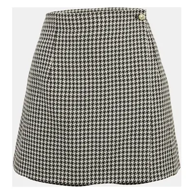 Christian Dior Black/White Houndstooth Wool Skorts