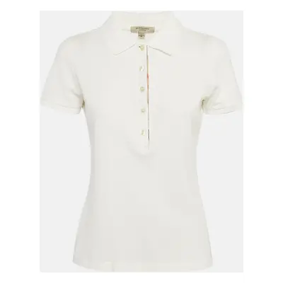 Burberry White Cotton Pique Polo T-Shirt