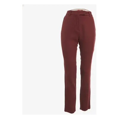 Max Mara Burgundy Wool Slim Fit Trousers