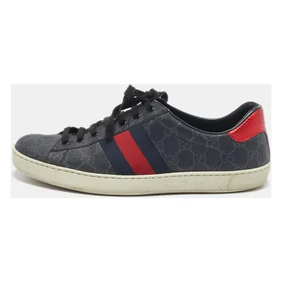 Gucci Black GG Supreme Canvas Web Ace Sneakers Size 43.5