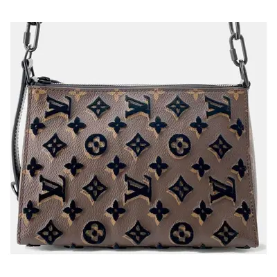 Louis Vuitton Brown Monogram Pattern Tuffetage Triangle Messenger Bag