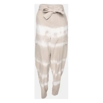 Stella McCartney Beige/White Cotton Bamboo Safari Tie Dye Pant