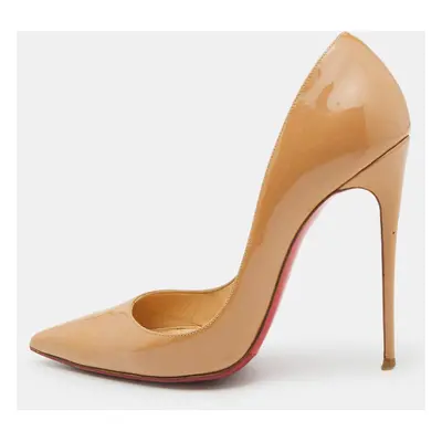 Christian Louboutin Beige Patent Leather So Kate Pumps Size 38.5