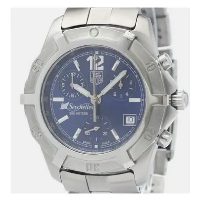 Tag Heuer Blue Stainless Steel Exclusive Seychelles Quartz Chronograph Men's Wristwatch mm