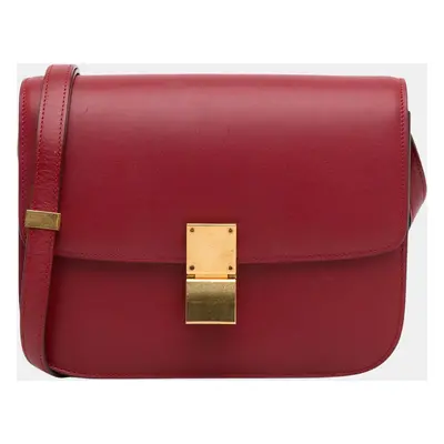 Celine Red Medium Calfskin Classic Box