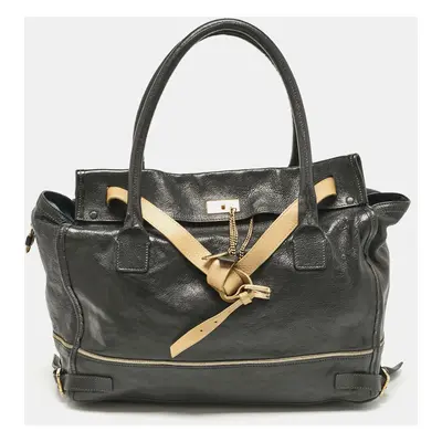 Chloe Black/Tan Leather Marlow Tote