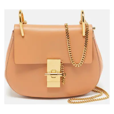 Chloe Peach Leather Drew Shoulder Bag