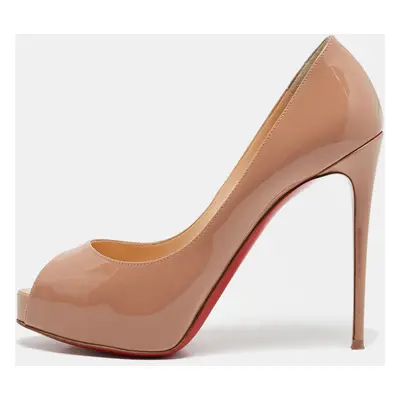 Christian Louboutin Beige Patent Leather New Very Prive Pumps Size