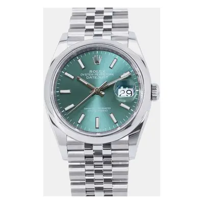 Rolex Green Stainless Steel Datejust Automatic Men's Wristwatch mm