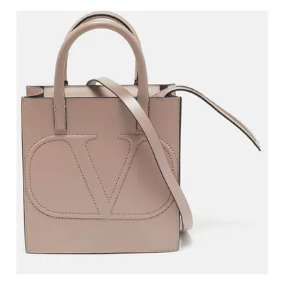 Valentino Beige Poudre Leather Small VLogo Walk Tote