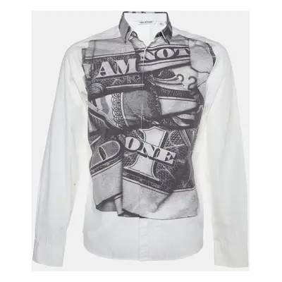 Neil Barrett Grey Printed Poplin Shirt