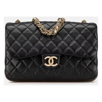 Chanel Black Medium Quilted Lambskin Westminster Pearl Flap