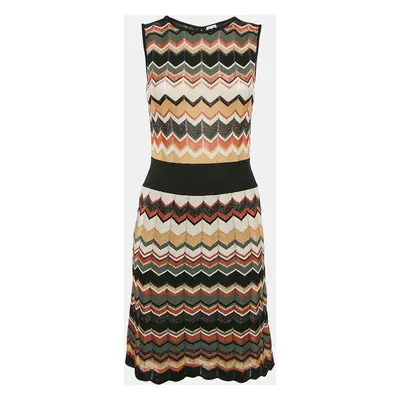 M Missoni Multicolor Patterned Lurex Knit Sleeveless Short Dress