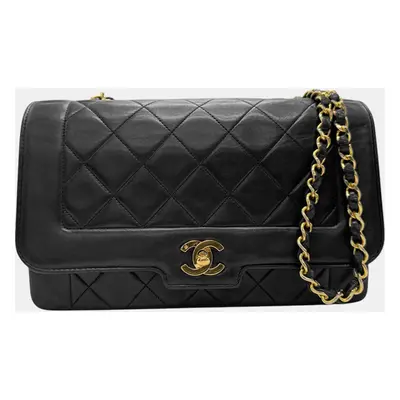 Chanel Black Leather Vintage Diana Shoulder Bag