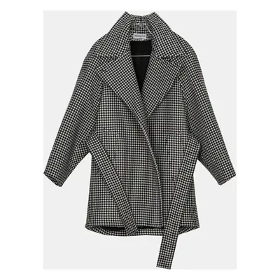 Balenciaga Houndstooth Check Wool Cashmere Coat Size