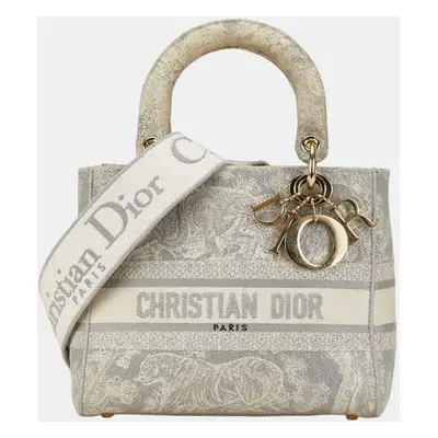 Christian Dior Grey White Jacquard Dior Lady Dee-Lite Handbag