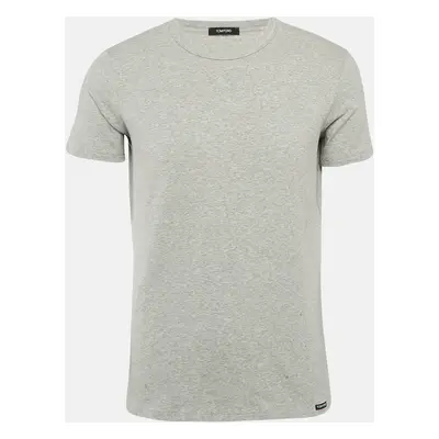 Tom Ford Grey Melange Jersey Crew Neck T-Shirt