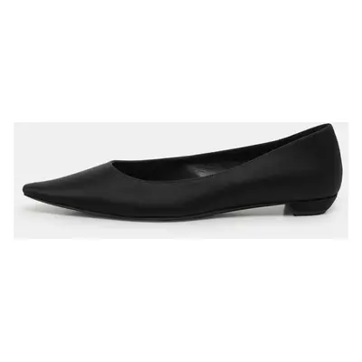 The Row Black Satin Claudette Flats Size