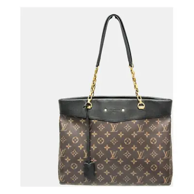 Louis Vuitton Monogram Pallas Brown Noir Shopper Shoulder Bag