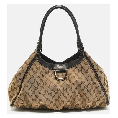 Gucci Dark Brown/Beige GG Canvas Abbey D Ring Shoulder Bag